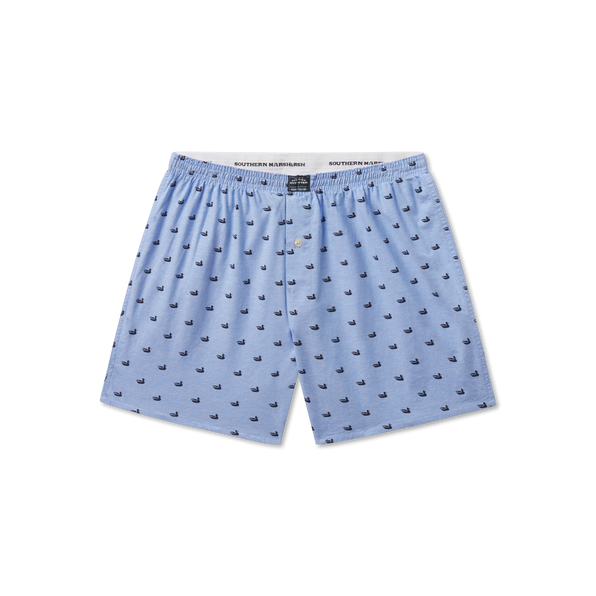 Light Blue with Navy Ducks