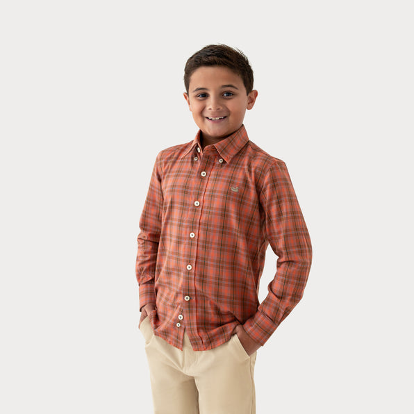 Burnt Red and Dark Olive | On Model Front
