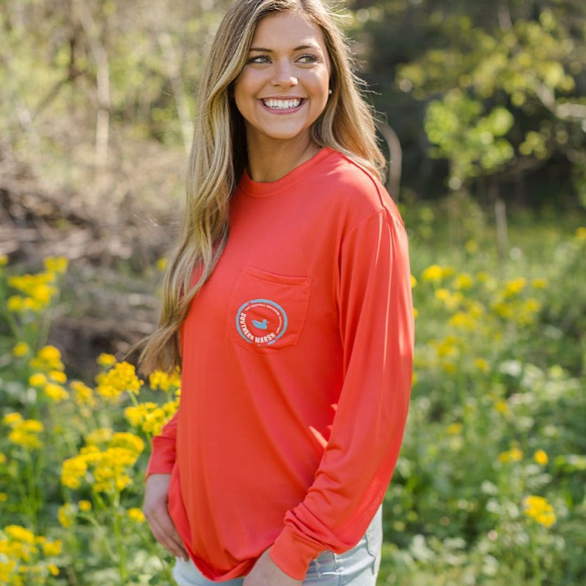 Coral  with Electric Blue