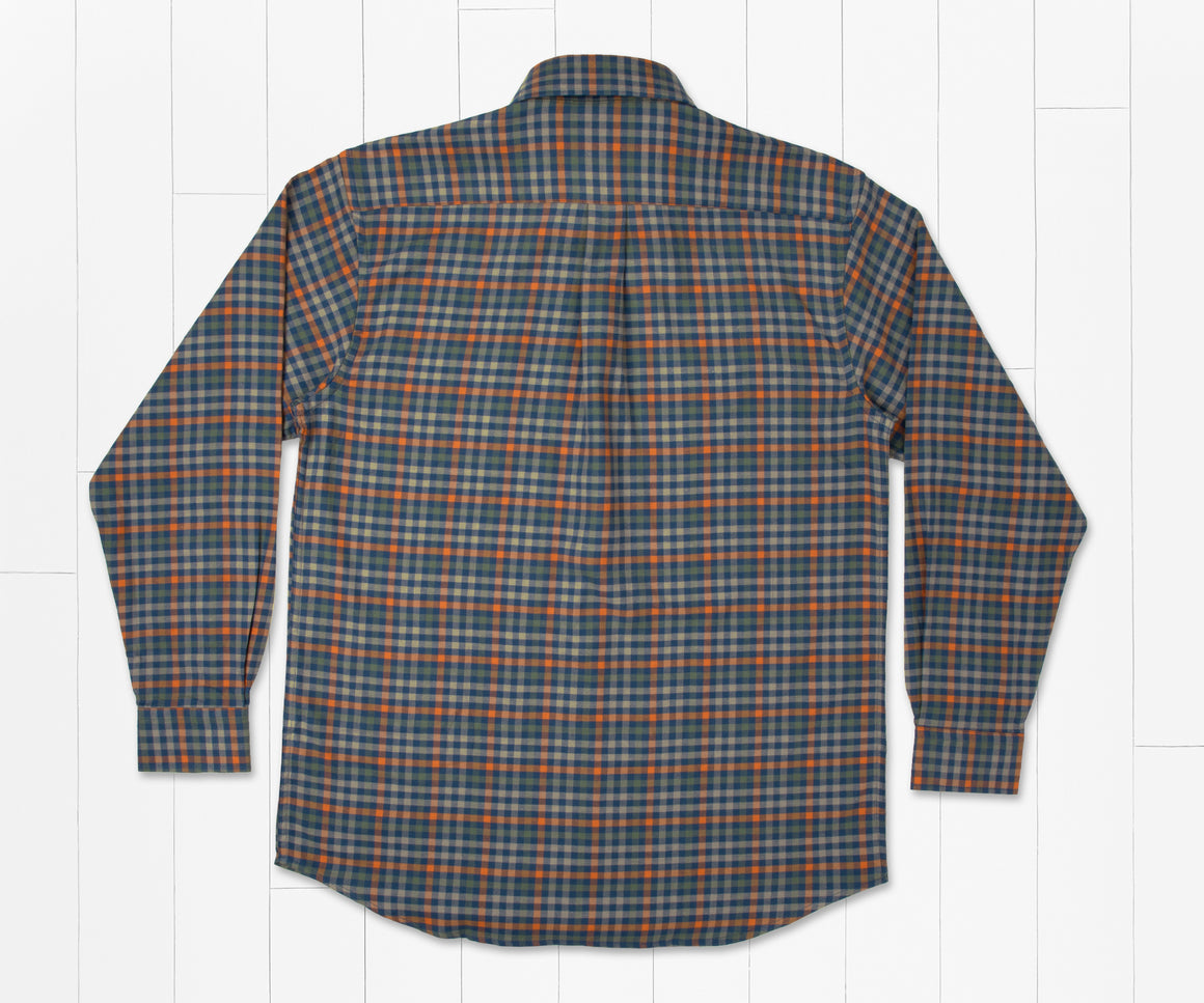Navy  and  Orange | Boothville Flannel | Back