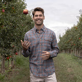 Navy  and  Orange | Boothville Flannel | Lifestyle