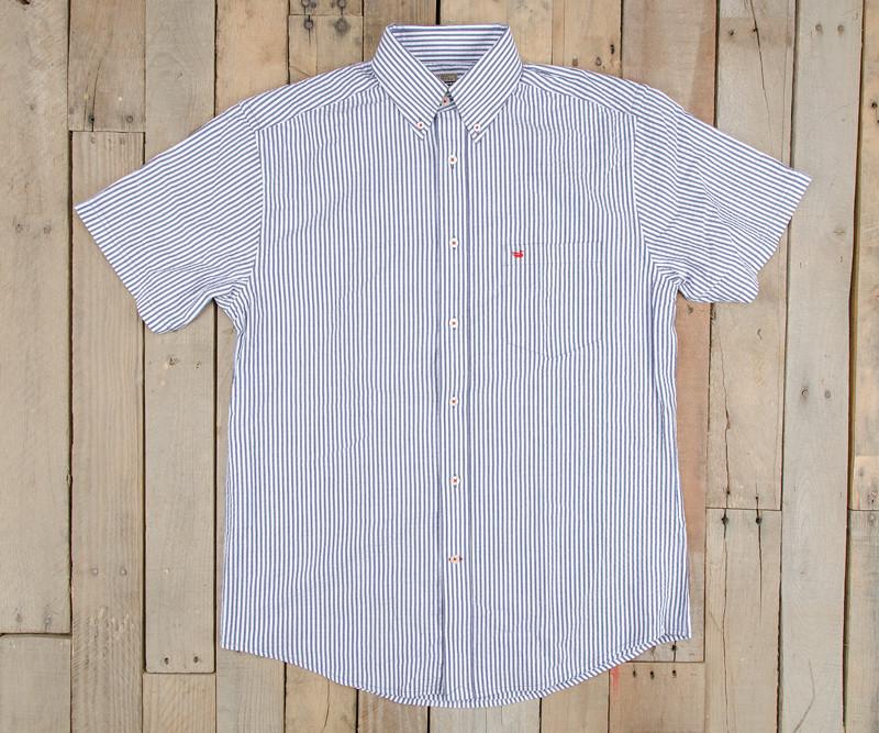 Navy Seersucker | Everett Dress Shirt | Short Sleeve